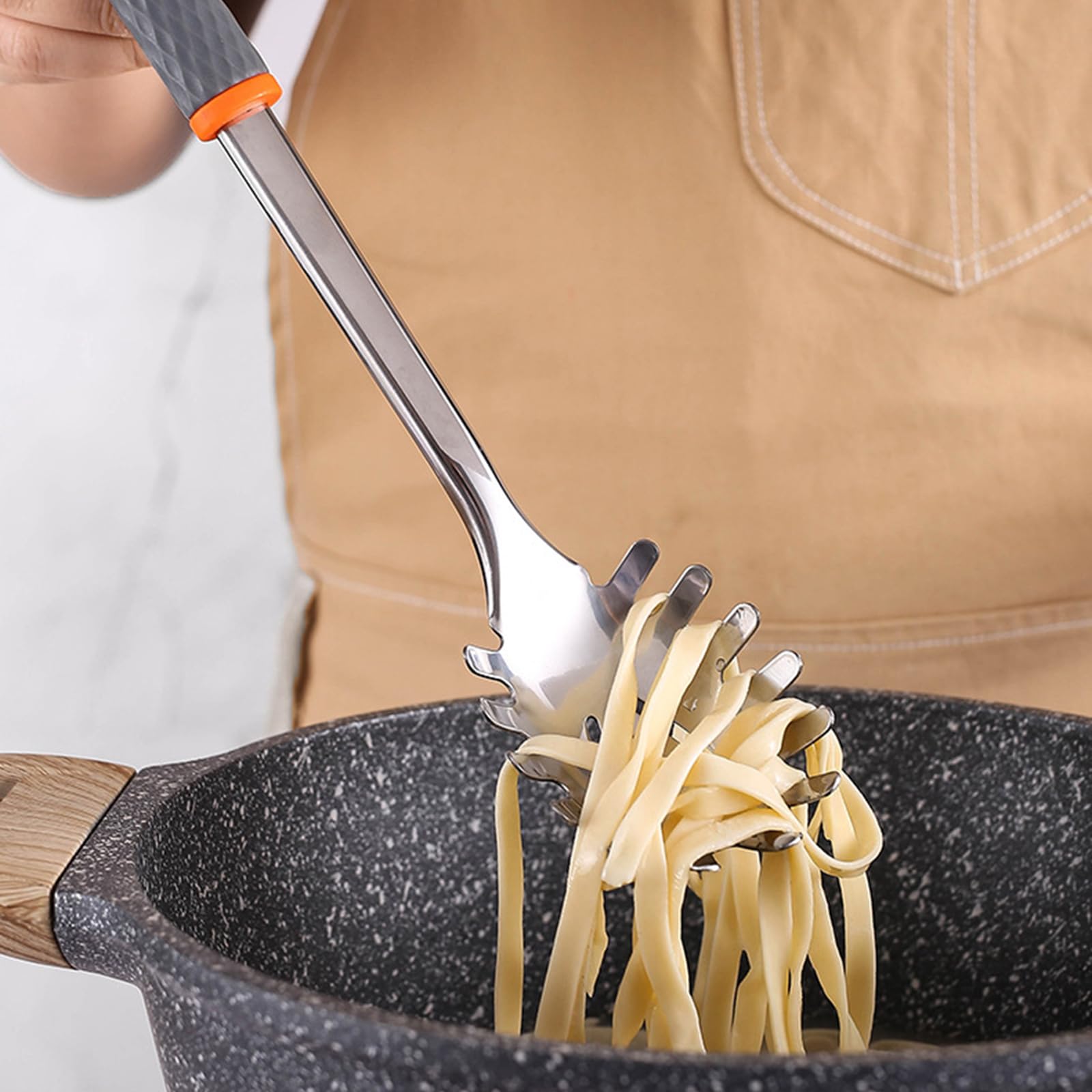 Kochlöffel-Set Aus Edelstahl, Küchenutensilien-Set Mit Löffel, Solider Wok-Spatel, Schlitzspatel, 430er-Edelstahl-Kochlöffel-Set Zum Kochen Und Backen (7 Teilig)