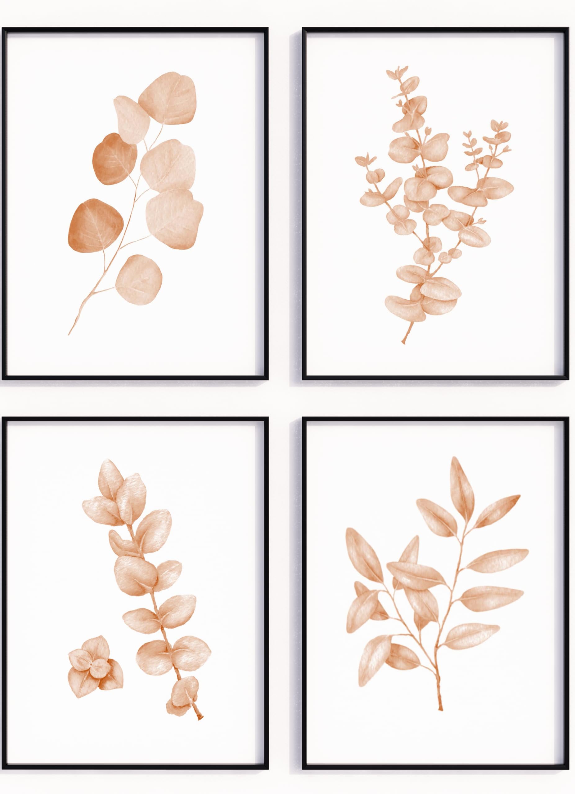 Sepia Eucalyptus Botanical Wall Art Set