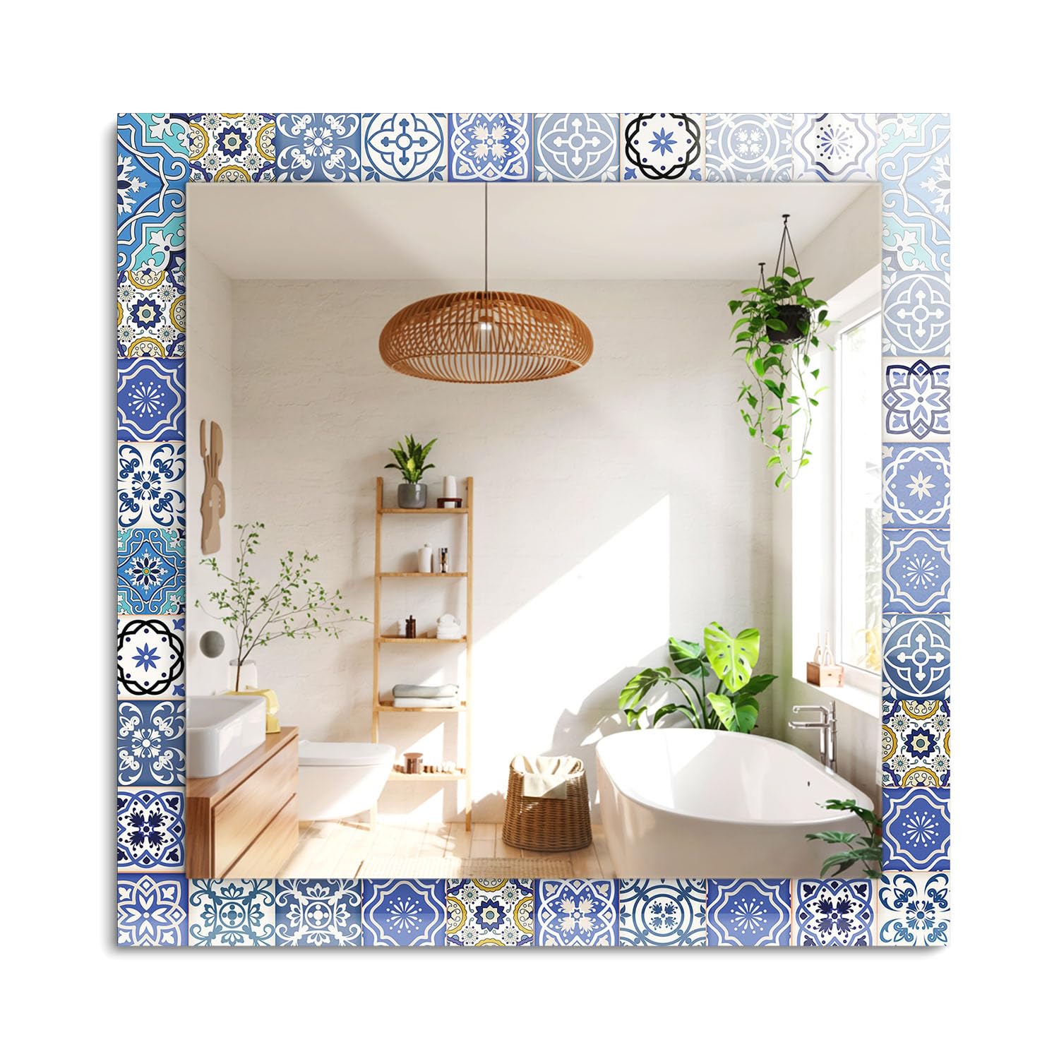 Déco murale tendance miroir 60x60cm pour intérieur moderne
