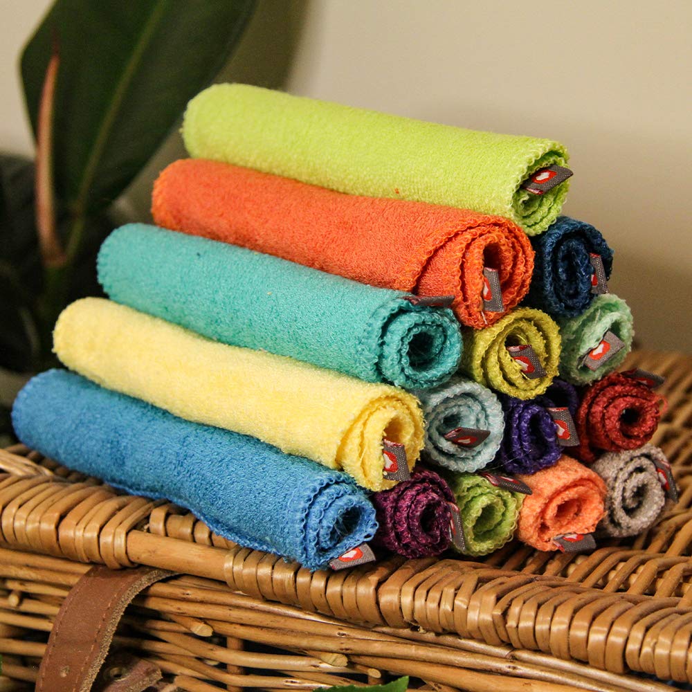 Lingettes réutilisables en bambou pour bébé Lot de 10 20 x 15 cm Couleurs extra douces