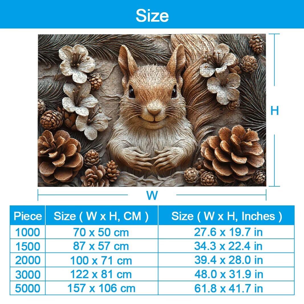 Puzzle Écureuil, Puzzle 2000 Pièces Adultes, Puzzles pour Décoration -2121