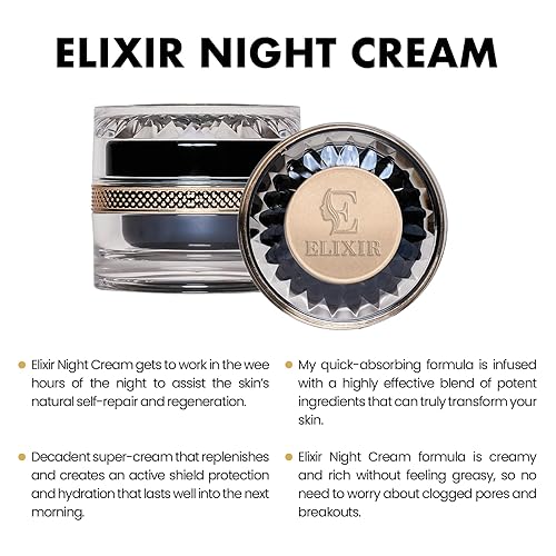 Miniatura 2 de Elixir Night Cream Crema de seda antienvejecimiento de lujo. Sin conservantes ni parabenos. Para todo tipo de piel. Cara, cuello y escote más de 40