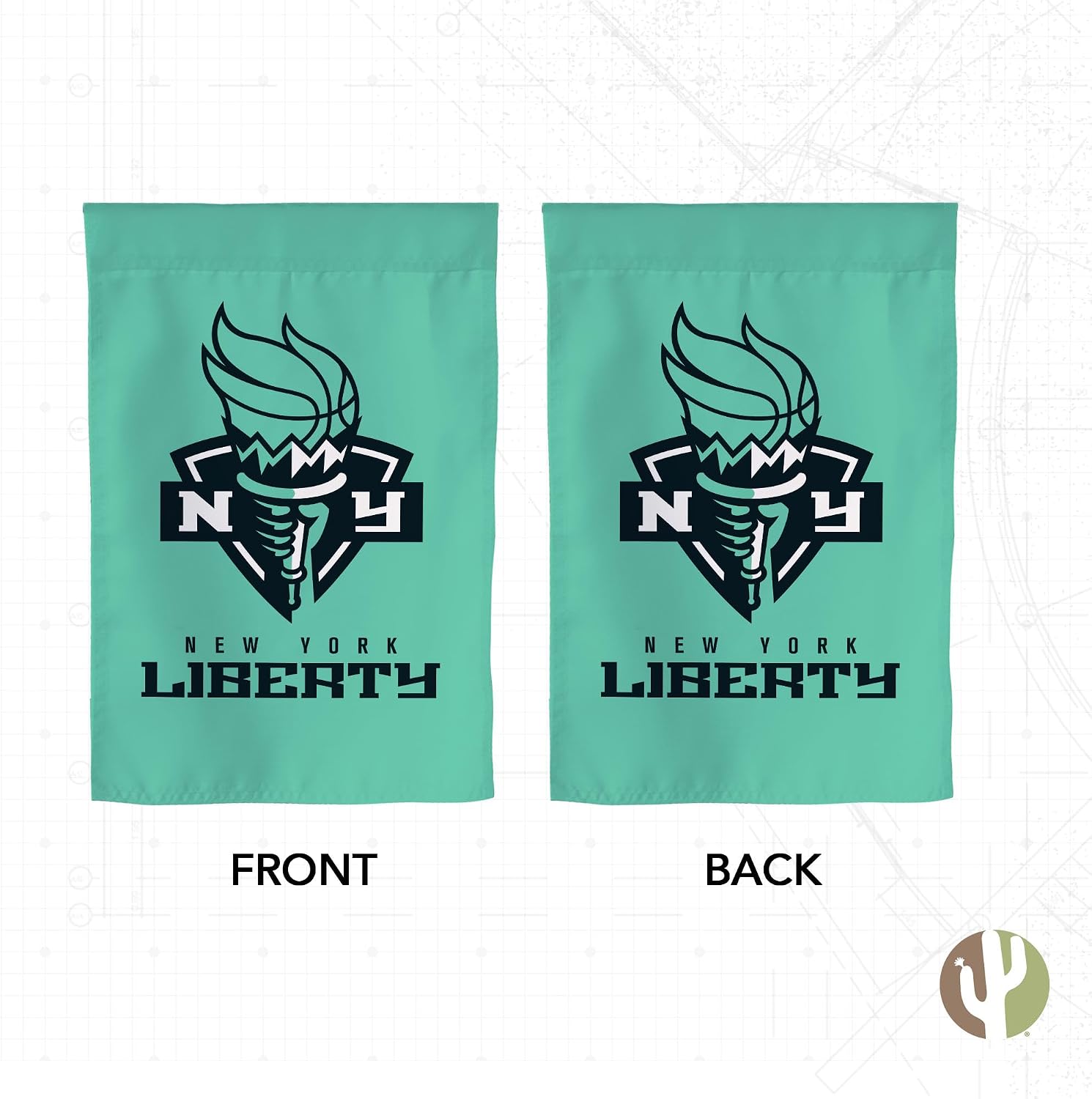 Desert Cactus New York Liberty Garden Flag – 19 x 12 inch WNBA Team Banner, For Outdoor Display and Events (Design A)