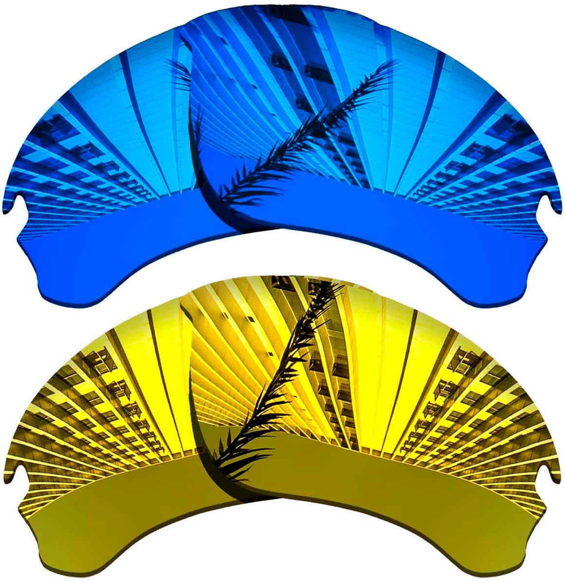 Polarized Lenses Replacement for Oakley Flak Draft Sunglasses - 24K Golden Mirrored+Violet Blue Mirrored