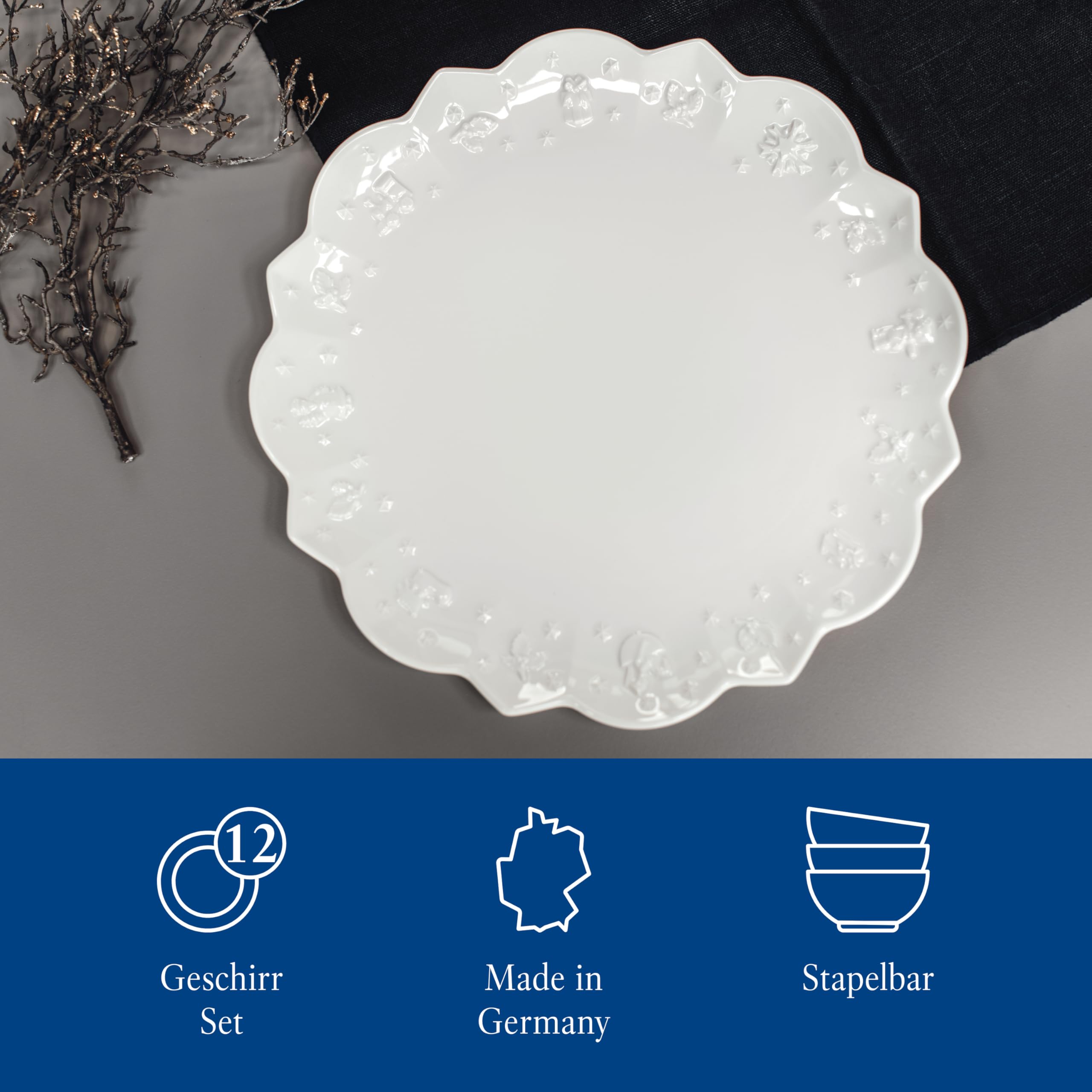 Villeroy & Boch – Toy's Delight Royal Classic zestaw talerzy 8 el., porcelana Premium, zmywarka, mikrofalówka, biały
