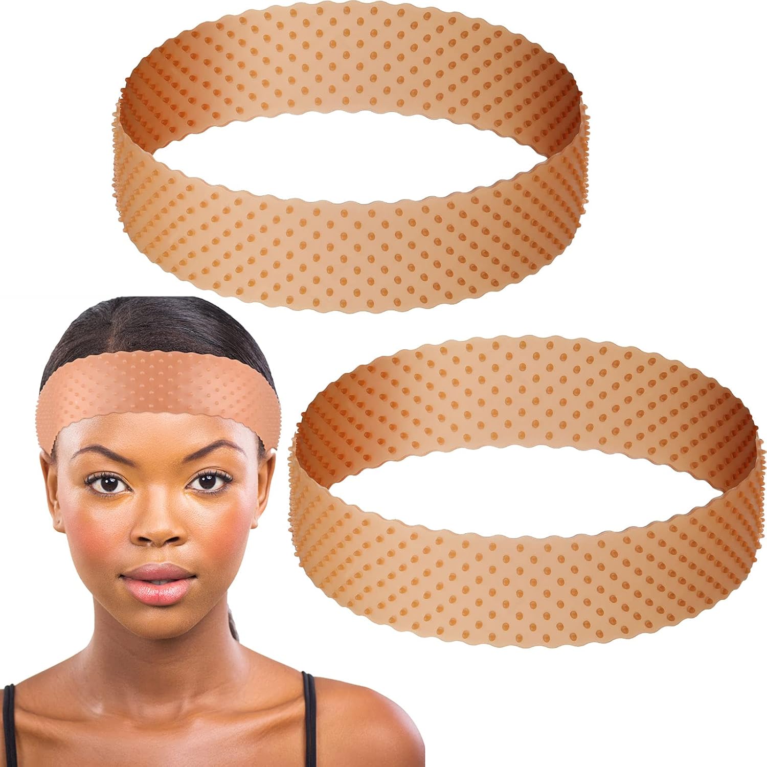 WILLBOND 2 Pieces Silicone Wig Grip Band Adjustable