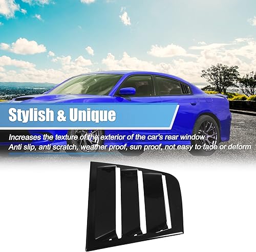 Miniatura 10 de X AUTOHAUX 2 piezas para Dodge Charger 2011-2021 - Rejillas de ventana lateral trasera, rejilla de ventilación de aire, aerodinámica, cubierta