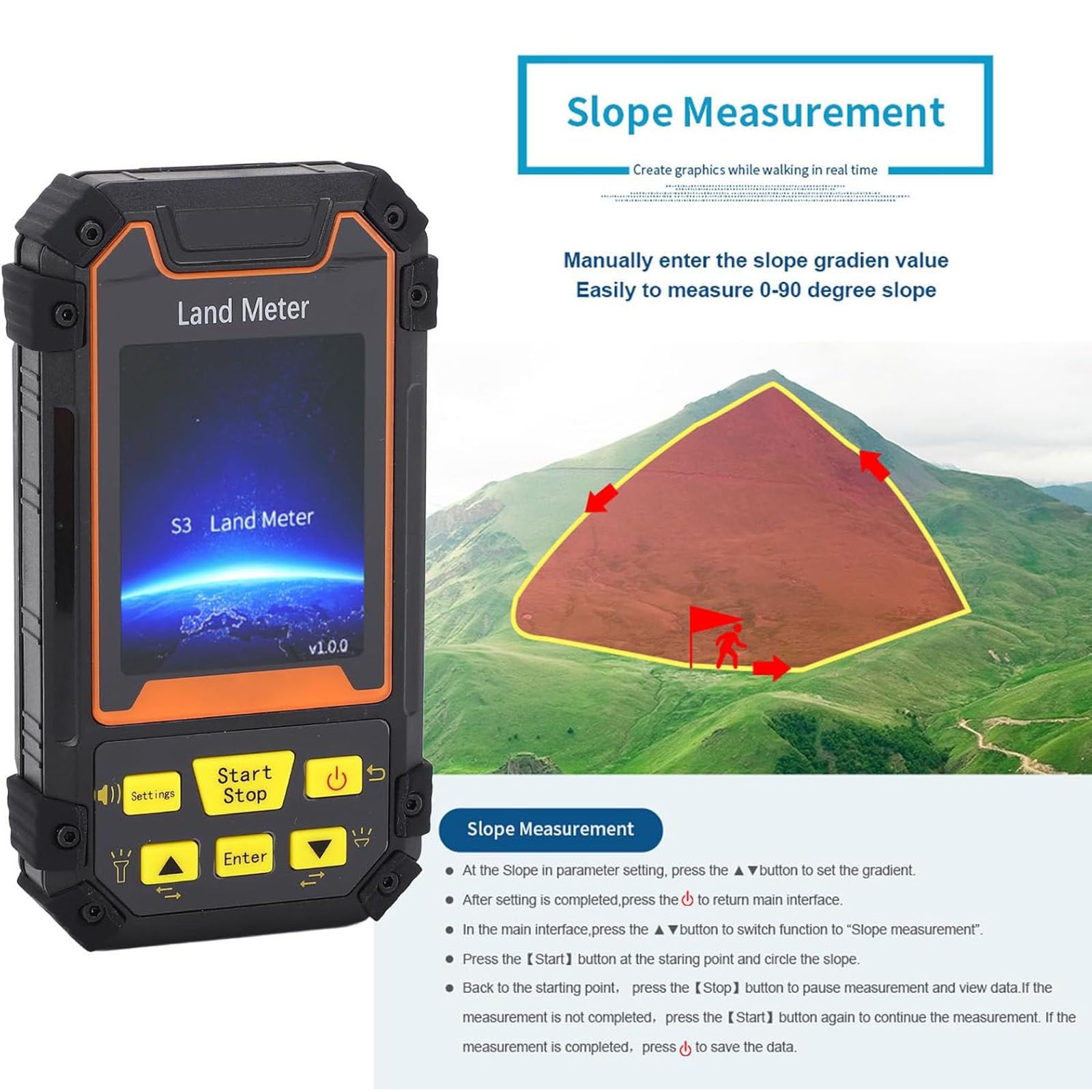 Attrezzatura per Rilevamento GPS Portatile, Macchina Topografica S4 Ricevitore GNSS, Schermo a Colori 2,4, Strumento di Indagine Portatile IP67 per L'agricoltura