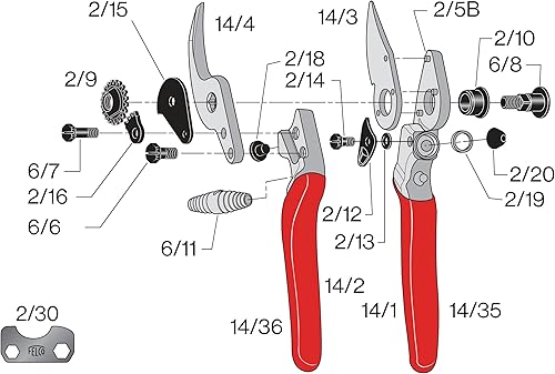 Vista 59 de Felco F-2 tijeras de podar manuales, clásicas.