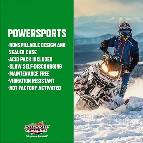 Miniatura 5 de Interstate Batteries YTX20L-BS Powersports - Batería y cargador de 12 V, 1.2 A (paquete), batería AGM de 12 V 18 Ah para motocicletas, cuatrimotos,