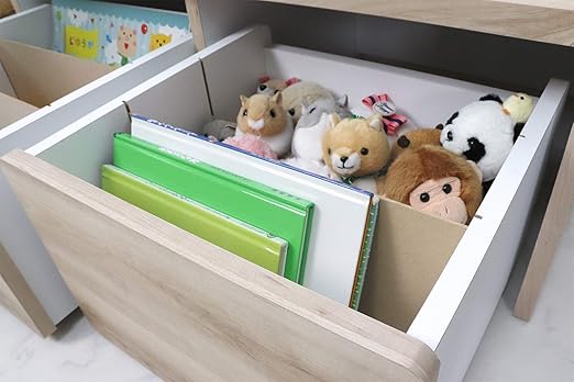 Amazon おもちゃ収納ベンチ キャスター付き ワゴン ホワイト おしゃれ ライトナチェラル 子ども用家具 オンライン通販