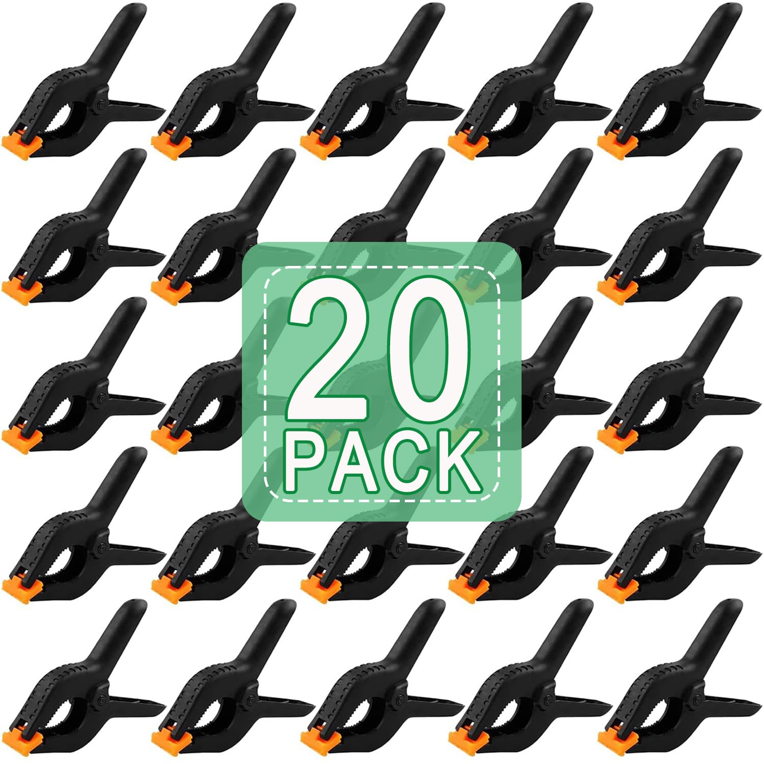 Photo 1 of 20 PCS 4.5" Heavy Duty Plastic Spring Clamps, Black Spring Clips for Backdrops, Craft Projects, Woodworking, Photography and Display Stands