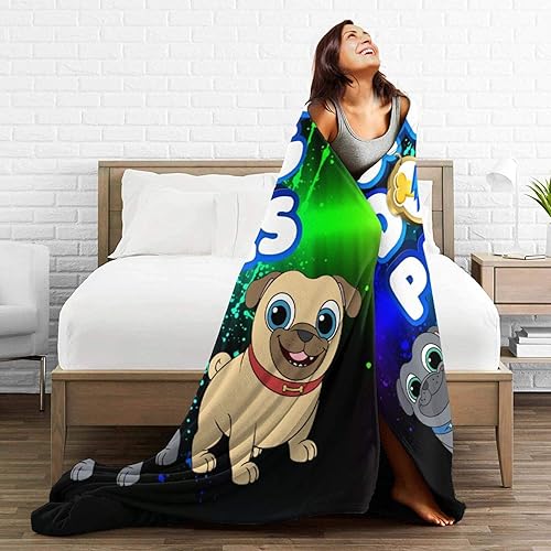 Miniatura 5 de Manta de franela con impresión 3D de Puppy Dog Lovely Pals, súper suave, hipoalergénica, para la sala de estar y cálida colcha de aire acondicionado
