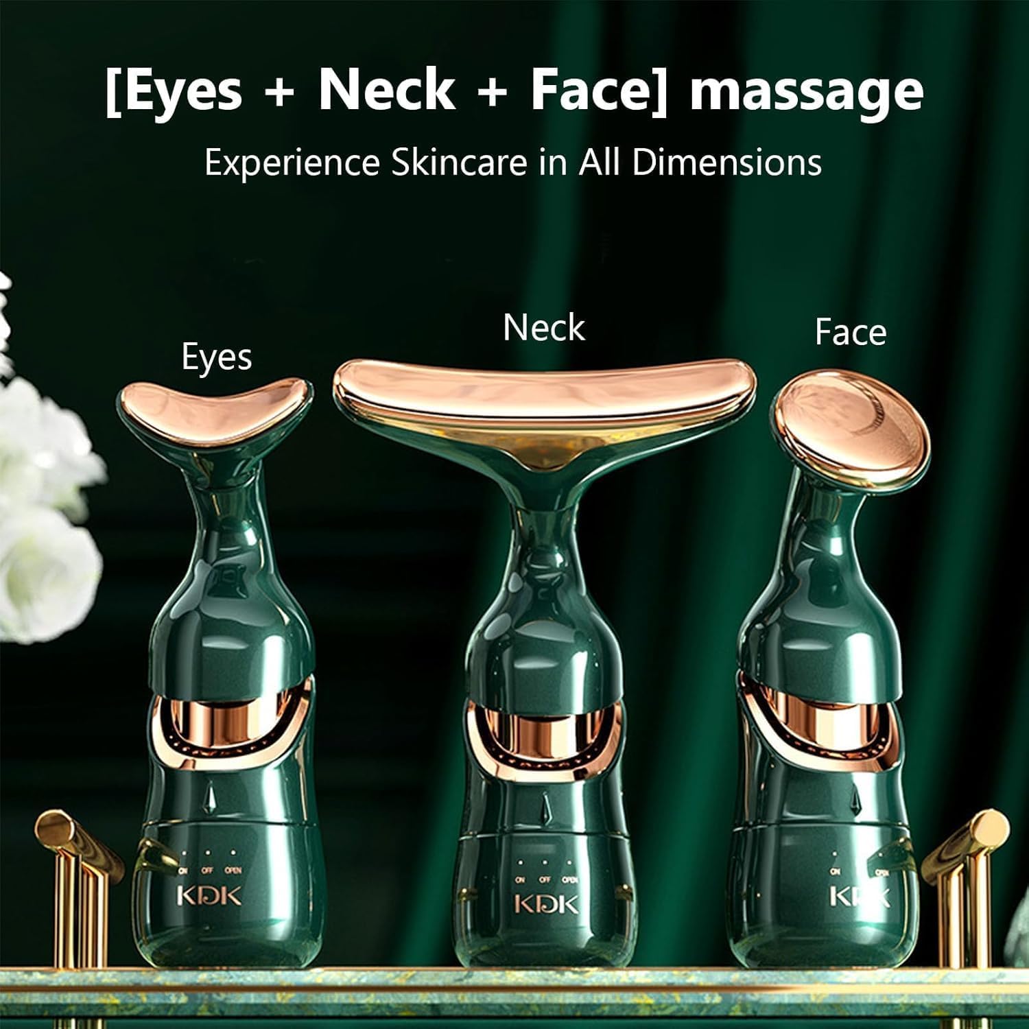 Evilia Ecom Face Slimming and uplift wand, 3-in-1 Beauty Massager for Face and Neck, Facial Massager for Skin Care, Thermal and Vibration Technologies for Skin Care Improve Glowing Skin, Smooth and Tightening Skin 2