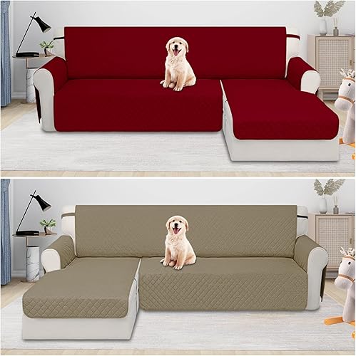 Miniatura 2 de Easy-Going Fundas impermeables para sofá modular en forma de L con diván, reversible, a prueba de fugas, antideslizante, para perros, funda