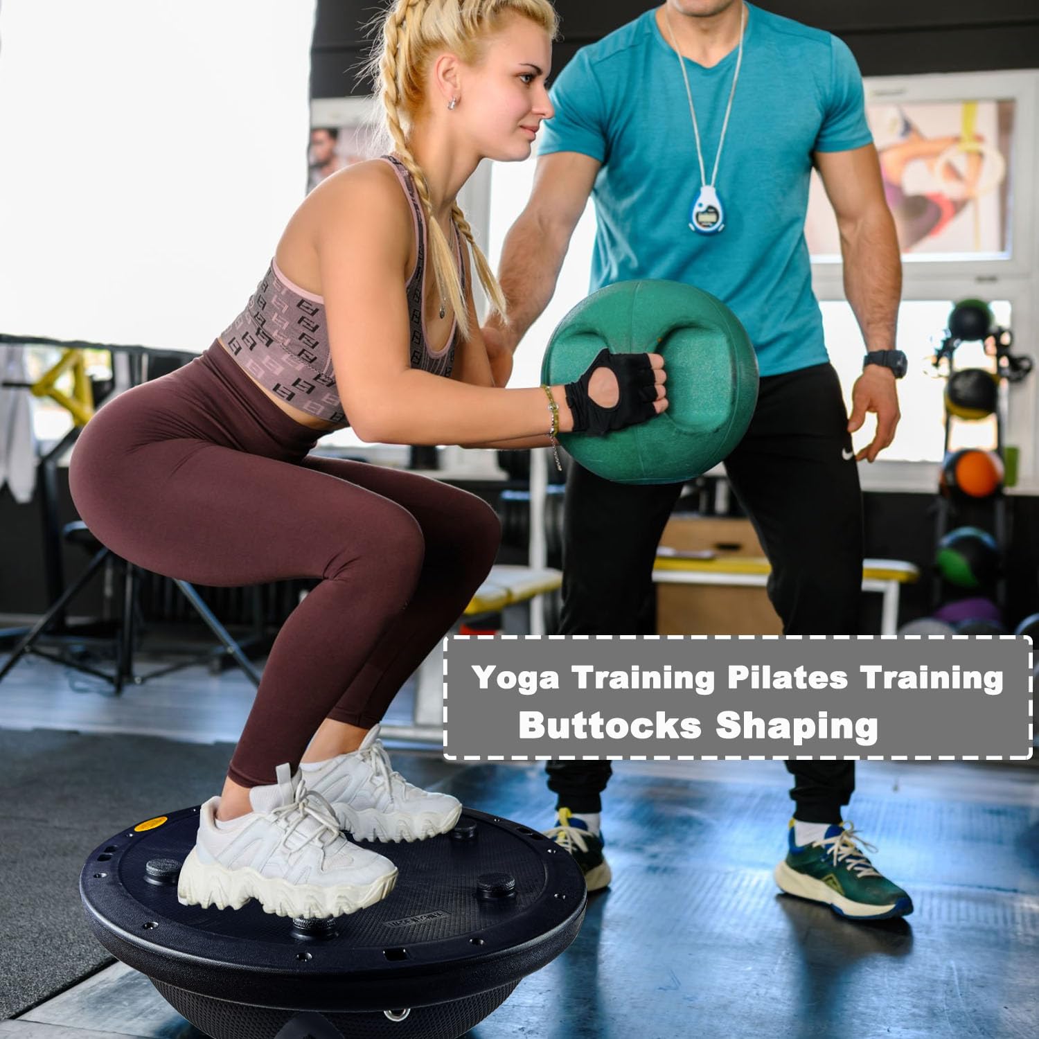 Mezza palla per esercizi da 680,4 kg, palla da allenamento, palla per esercizi di equilibrio, palla terapeutica, allenamento medicinale per tutto il corpo, yoga e pilates, per allenamenti in