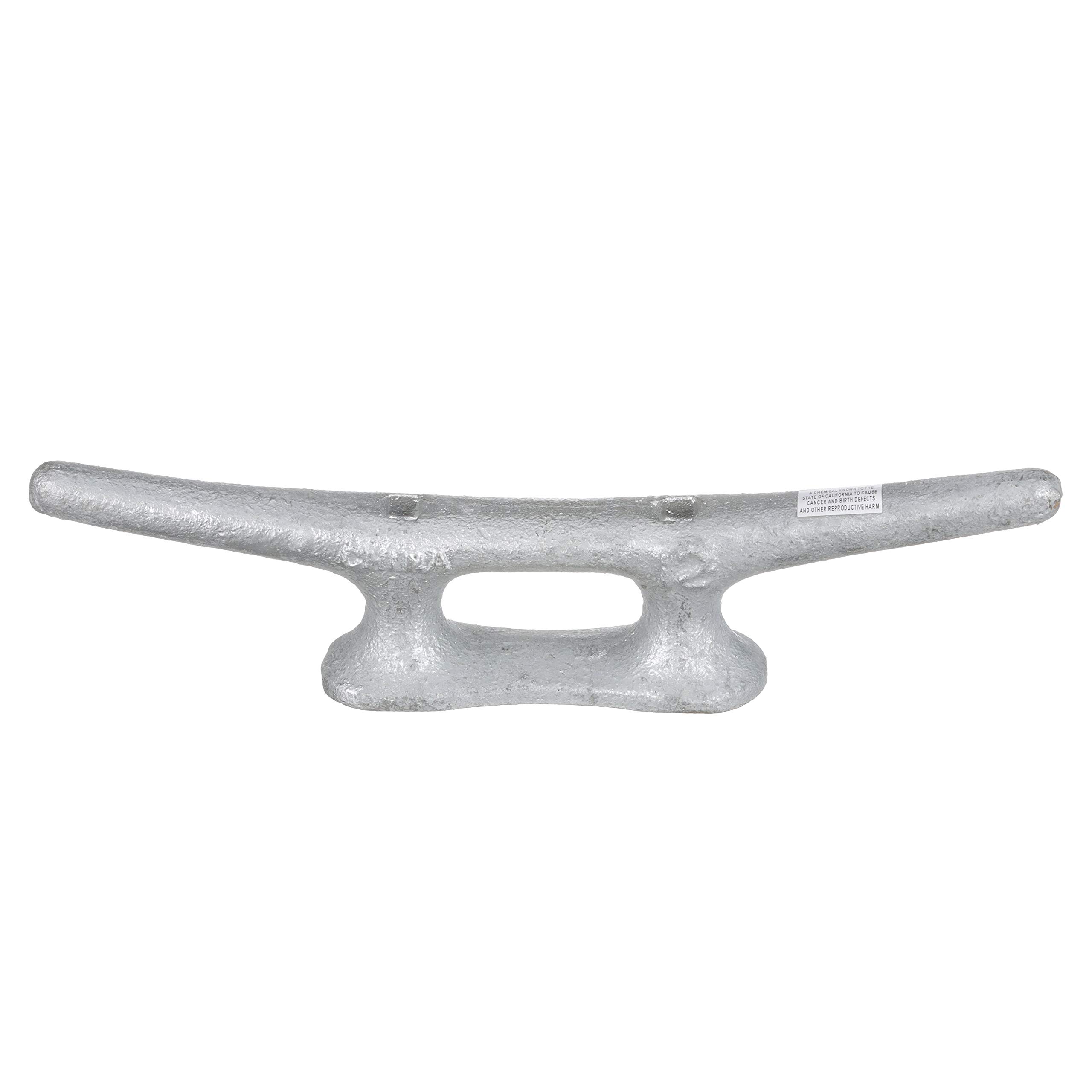 SEACHOICE30630 Open Base Dock Cleat Galvanized Gray Iron, 12 Inches