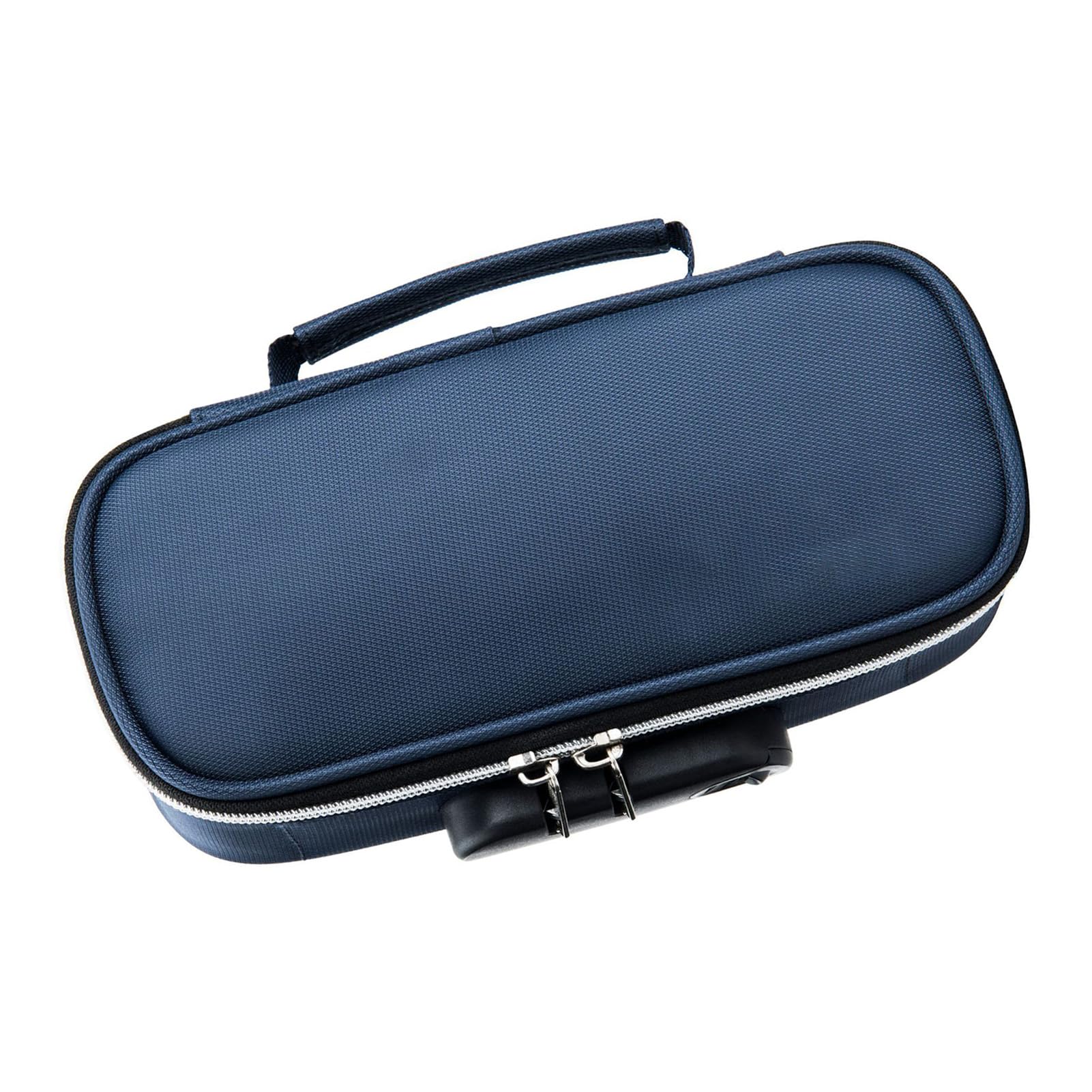 HEEPDD Lockable Stationery Bag,8.46x3.74x2.56in Set Your Own Combination Lock Pencil Box Portable Office Pen Bag Large Capacity Pencil Case (Royal Blue)