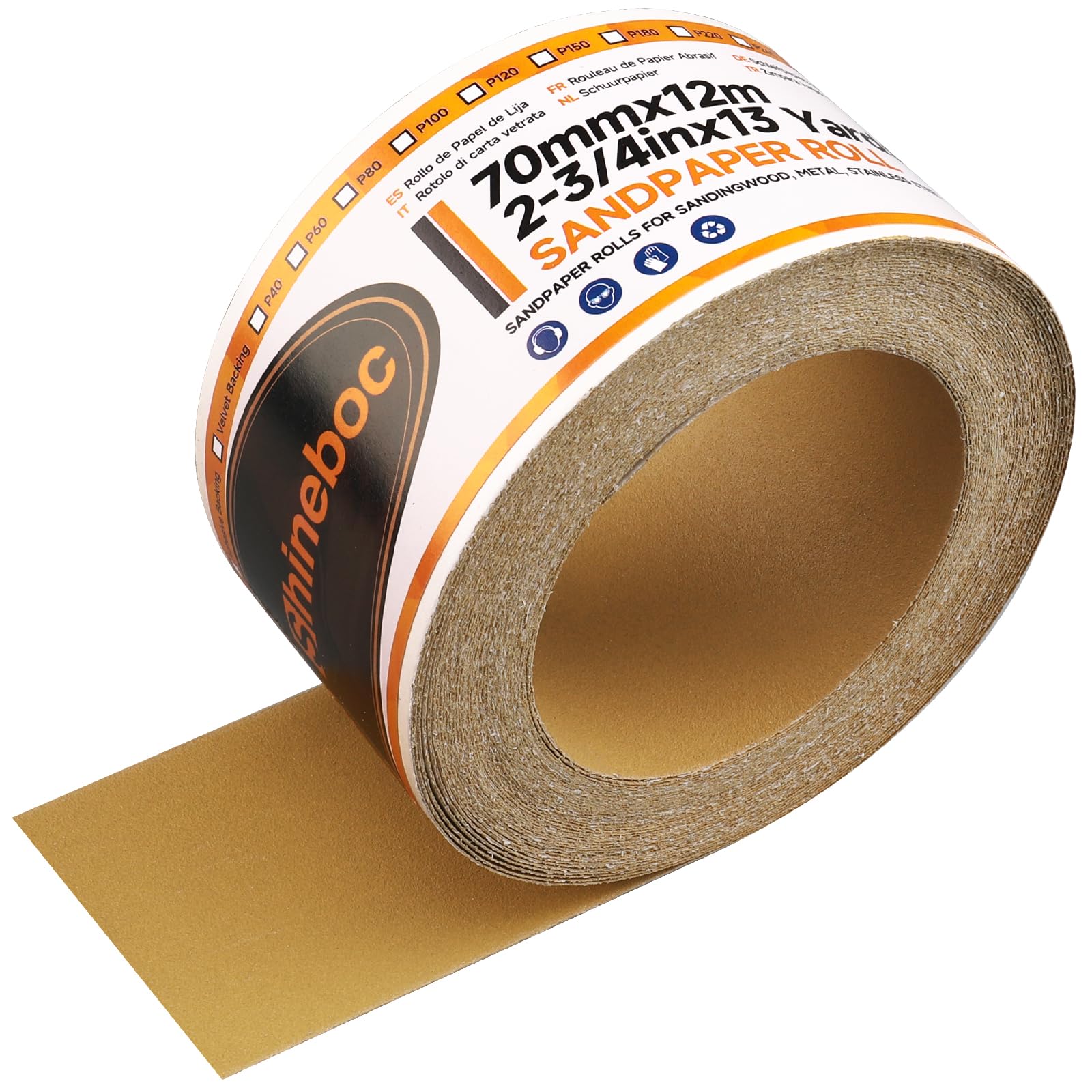 Shineboc Sandpaper Roll - 220 Grit, 13 Yards -18