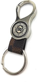Round Shape Leather Metal Keychain For Royal Enfield Bike Since 1901. Key Chain,Brown-picture-54