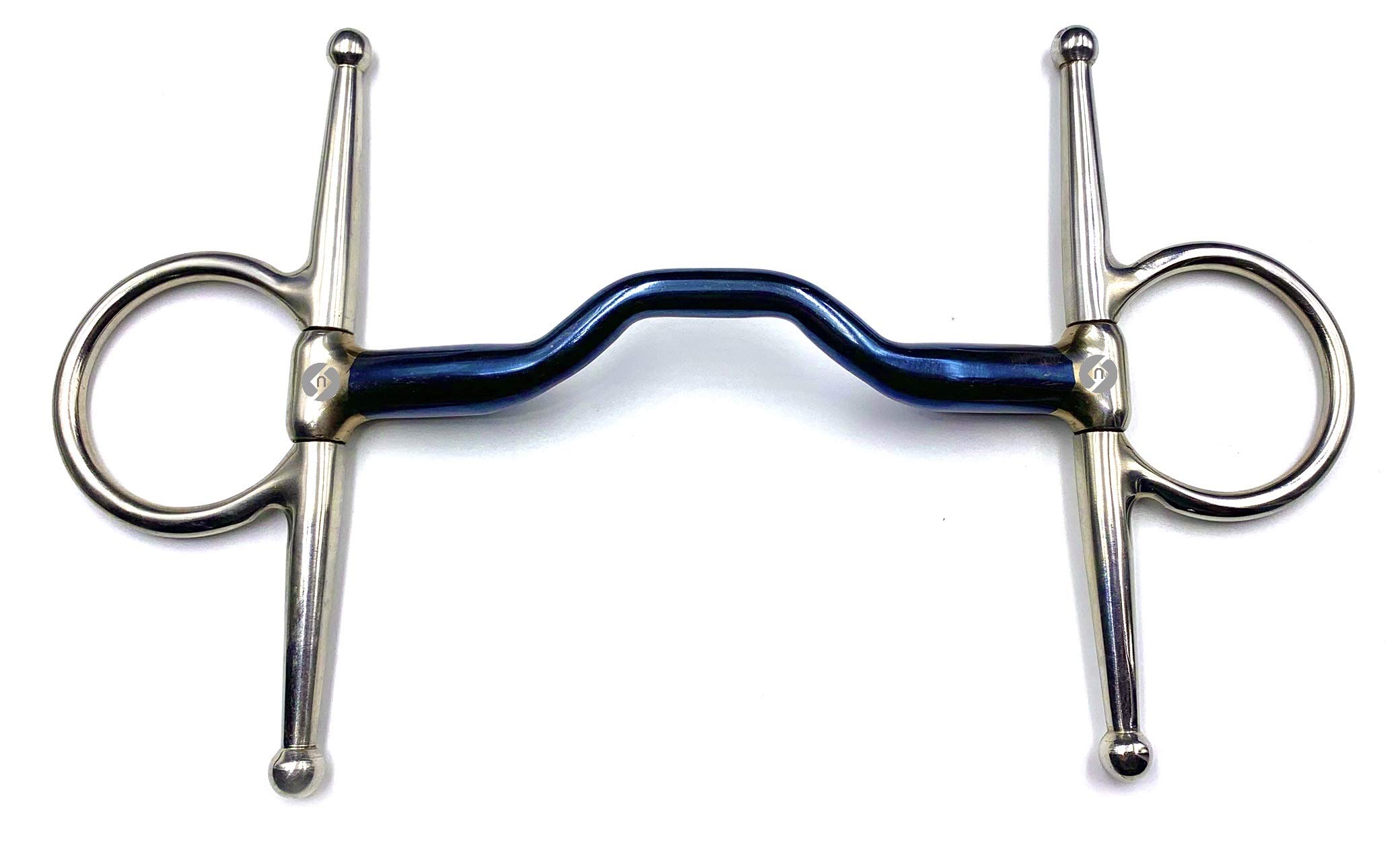 OTTE Ported Full Cheek Blue Sweet Iron Horse Bit Snaffle (5.75")