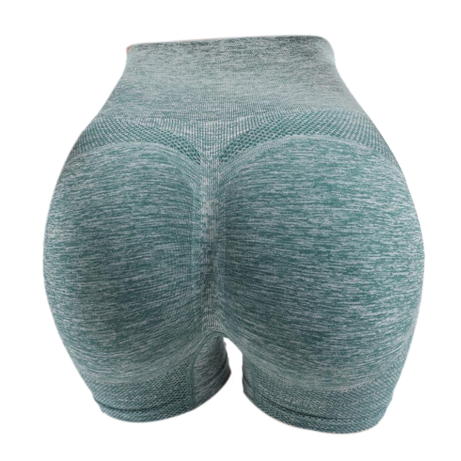 Seamless Sports Shorts Leggings Hip Push up Pants Workout Fitness Green M-image-19
