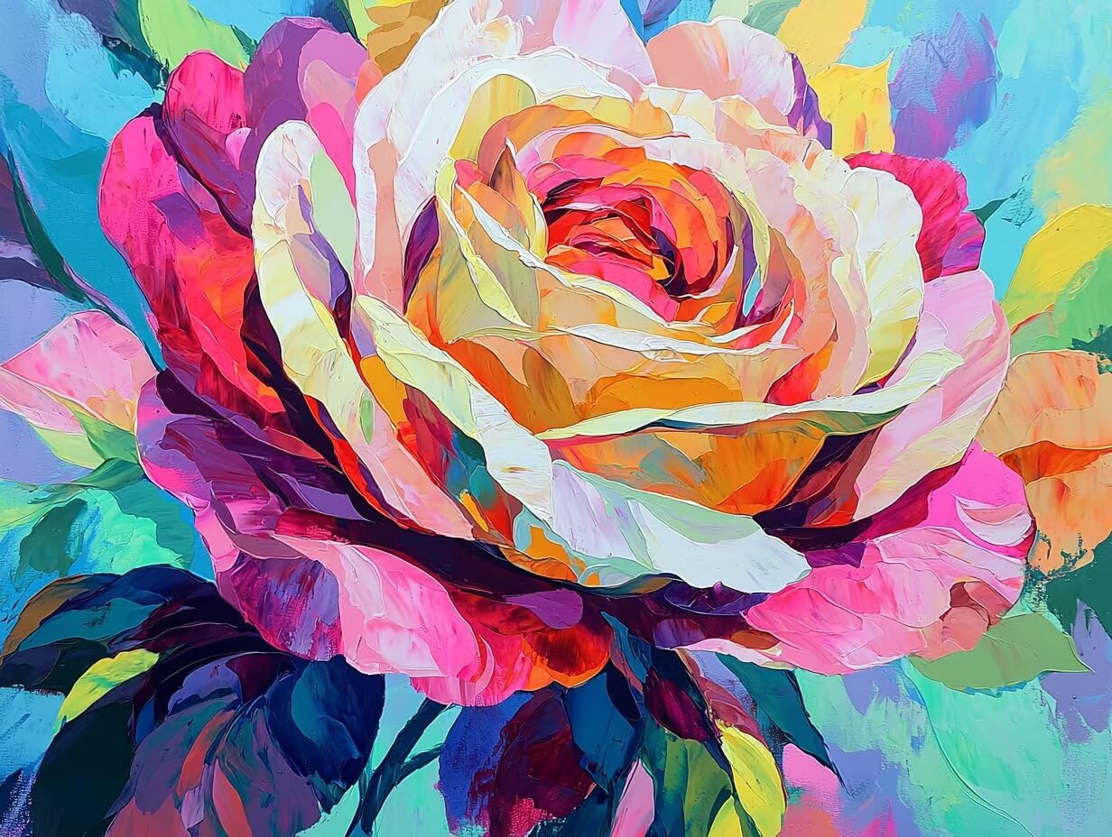 Diamond Painting Erwachsene Blume 5D Diamant Painting Bilder Rose, DIY Voller Viereckige Steine Crystal Art Set, Strass Stickerei Kreuzstich Art für Zimmer Deko, Geschenke für Frauen 120x90cm L0-1002