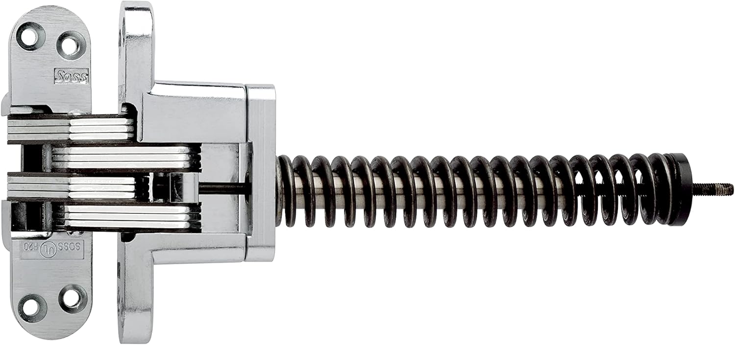 SOSS - 218ICUS26D 218IC Zinc Invisible Closer for 1.75 Doors, Satin Chrome Exterior Finish,Silver