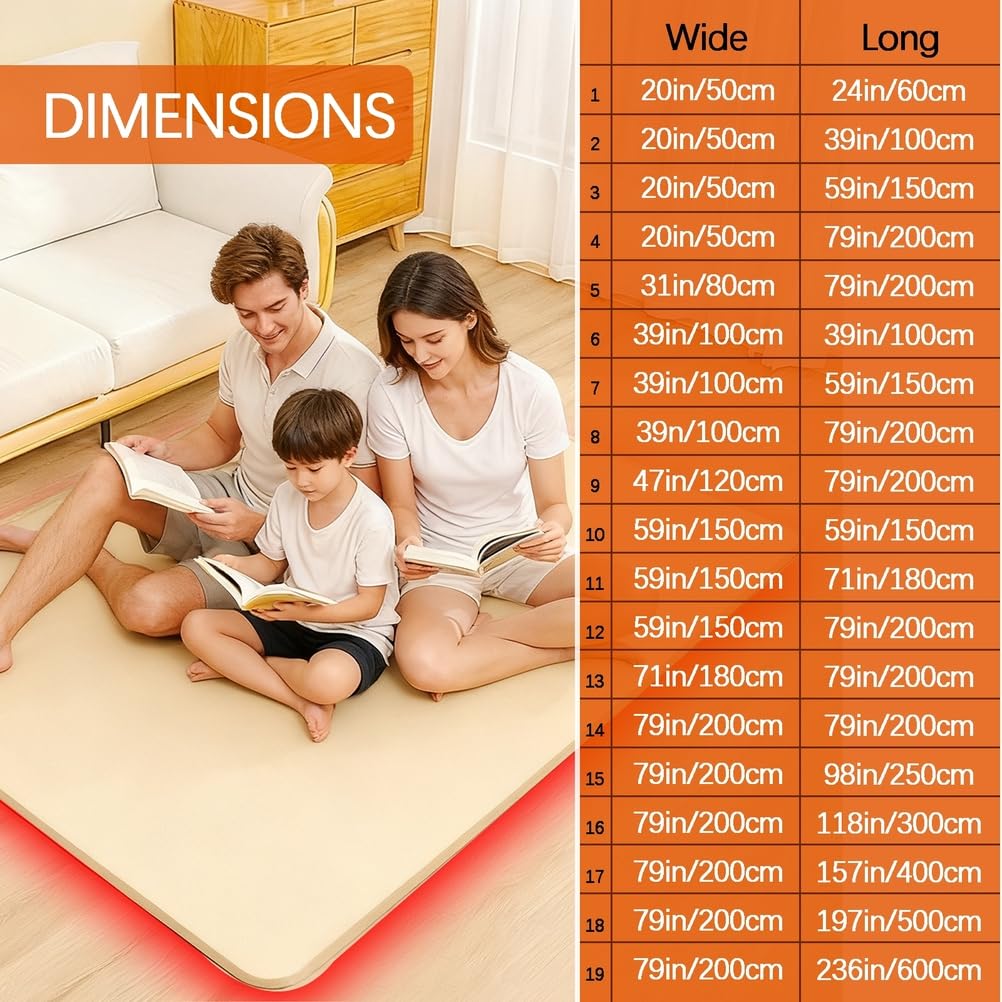 Tappetini riscaldati sotto la scrivania per riscaldare i piedi regolazione della temperatura a 60 livelli/timer da 12 ore per yoga/interni,Beige,200×200cm
