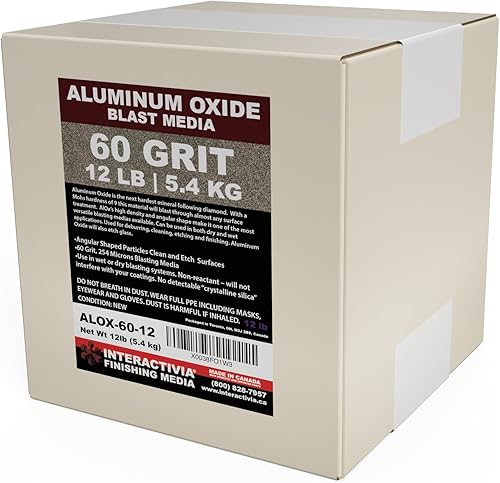 Miniatura 15 de Óxido de aluminio #100 – 12 libras – Medio de chorro de arena premium de larga duración de grado medio, arena de chorreadora de alta fuerza abrasiva