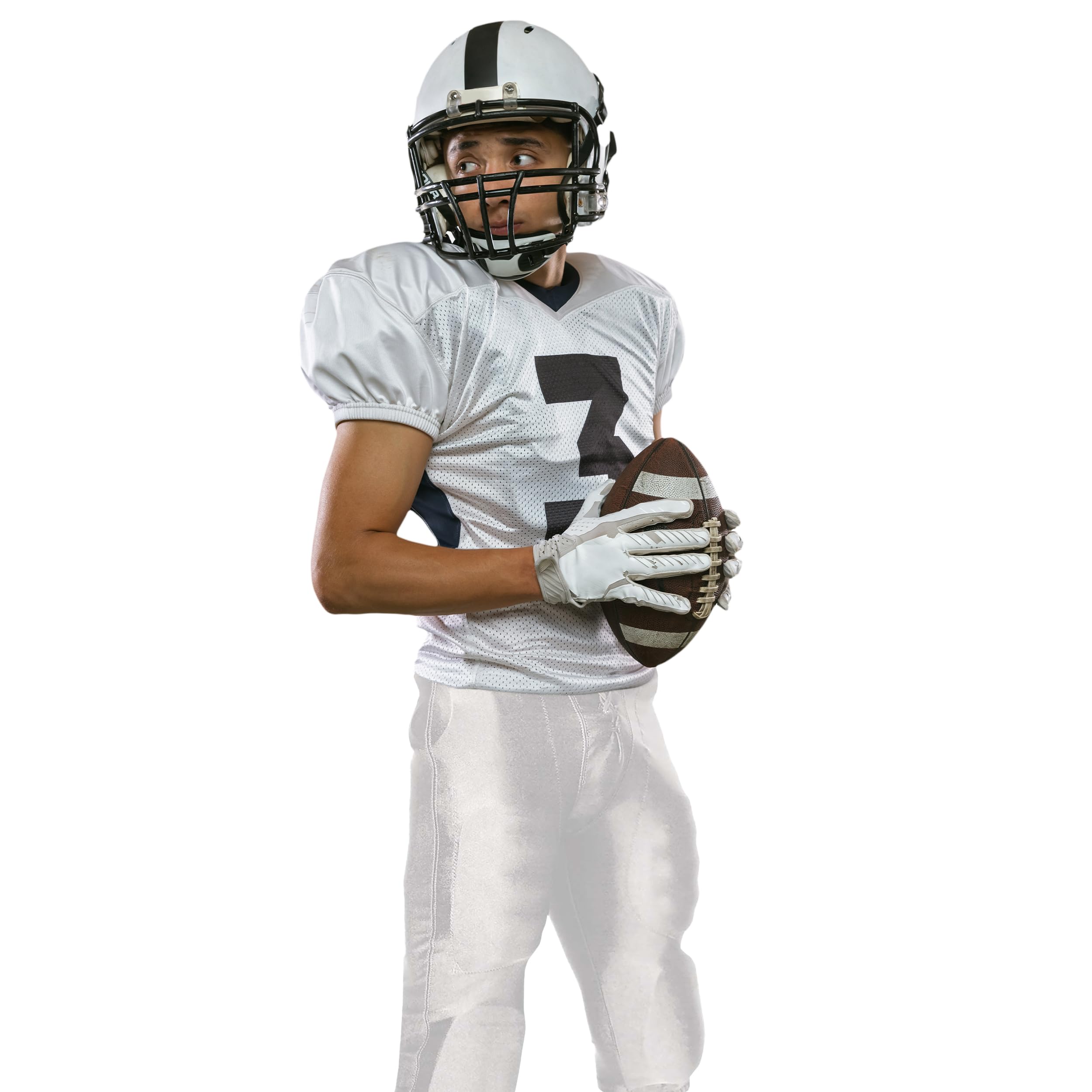Champro Youth Stretch Dazzle Football Pant with Snaps, Light Silver, x-Large