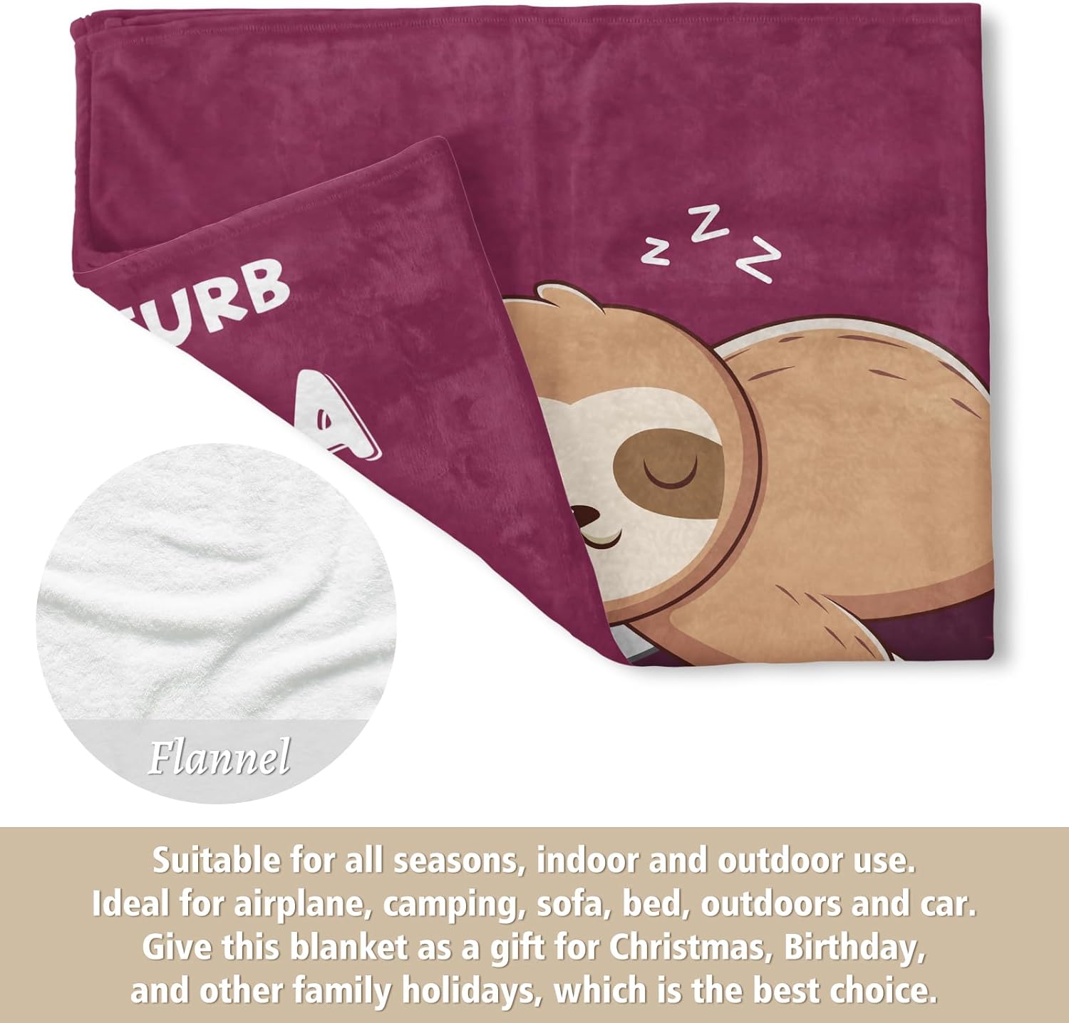 Funny Valentines Day Gifts for Grandma, Grandmas Birthday Gift from Grandkids, Grandma is Charging Sloth Blanket, Grandmas Gifts for Mothers Day Christmas, Soft Sloth Blanket for Grandmother 60" x 50" - Image 5