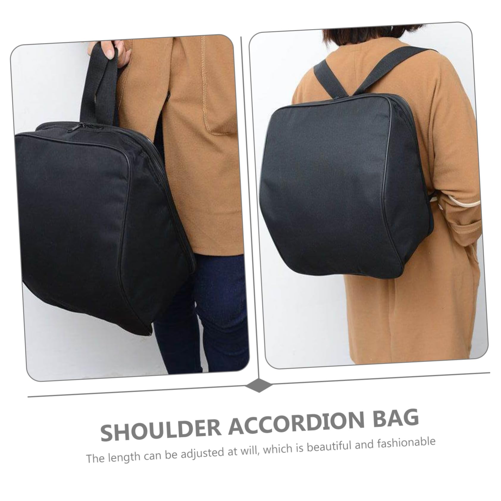 Abaodam Paquet à Dos Protection la Poussière et Saleté en Tissu Oxford pour Accordéon 8 Basses Noir Bandoulière Réglable pour Écoles et Églises