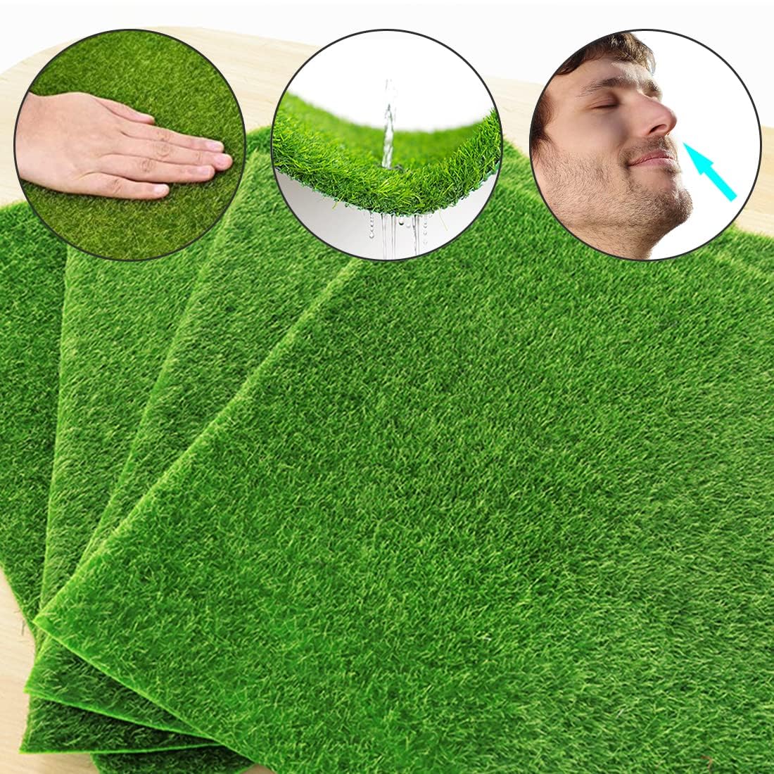 Mini Prato Erba Artificiale - Per Decorazioni, Fairy Gardens E DIY! (4 Pezzi) - Foto 8