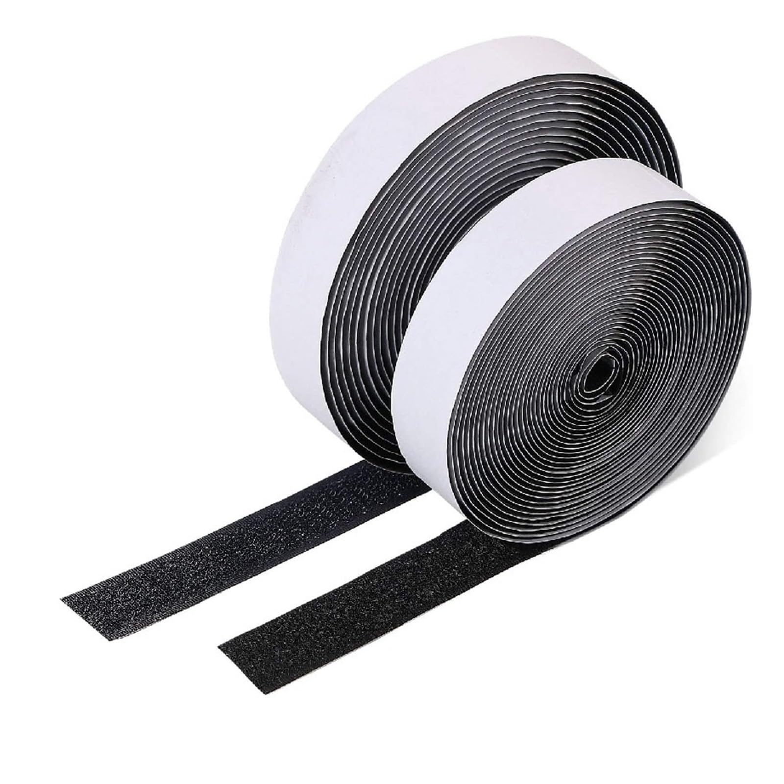 Cinta adhesiva de 20 mm, autoadhesiva, extrafuerte, doble cara, con almohadilla, cierre gancho y bucle esponjoso, color negro(25Meter)