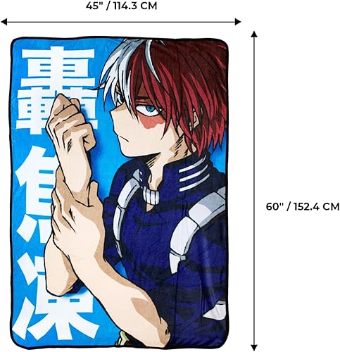 Miniatura 2 de Just Funky My Hero Academia Shoto Todoroki - Manta de forro polar, 45 x 60 pulgadas, decoración de sofá de cama, MHA, manta de anime, con licencia