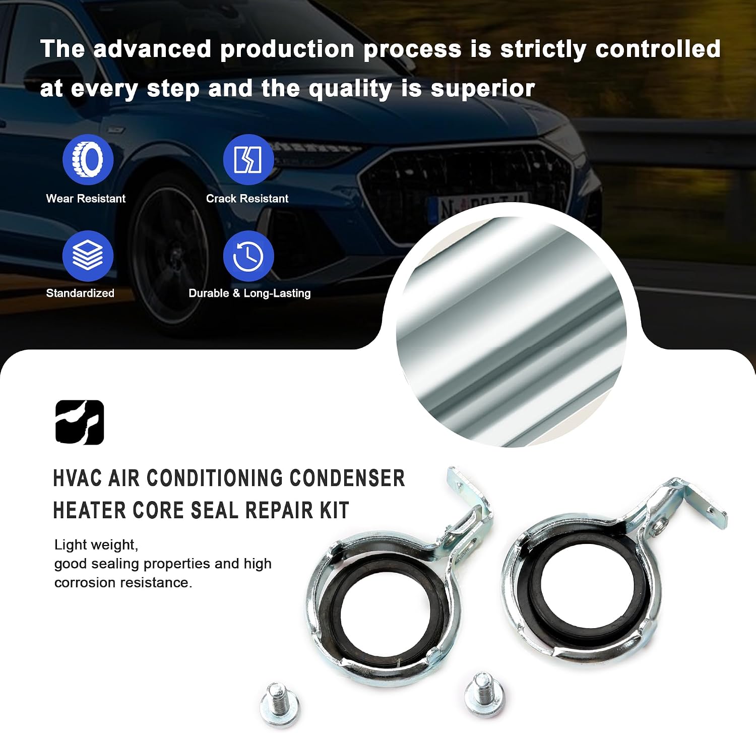 1K0898380 8E0898380 HVAC Air Conditioning Condenser Heater Core Seal Repair Kit Compatible with Audi A3 A4 Q3 TT VW Beetle CC Eos Golf Jetta Passat Tiguan R32 GTI Rabbit