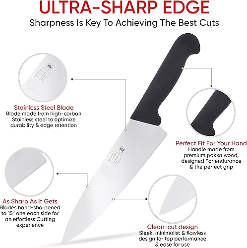 Miniatura 2 de ICEL Cuchillo de chef de 8 pulgadas, ideal para picar, picar y cortar en cubitos. y para todos los trabajos de preparación de cocina