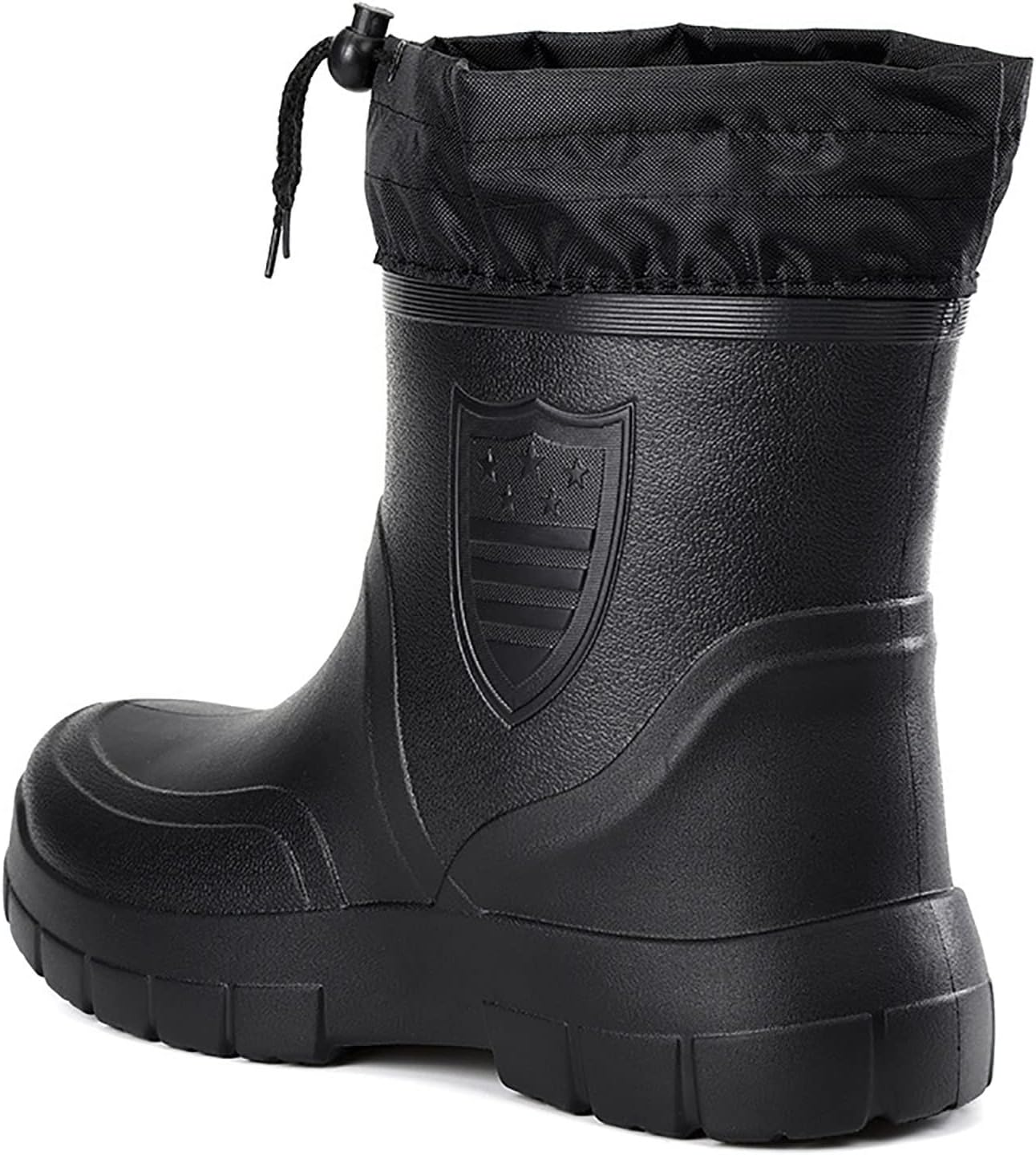 CLSQLXYJZC Rubber Work Boot for Men, Outdoor Plush Warm Adjustable Windproof Waterproof Cloth Mouth Men's Anti-skid Fishing Boots, for Farming Gardening Hunting Boots