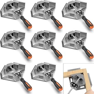 Right Angle Clamp, Housolution [8 PACK] Single Handle 90° Aluminum Alloy Corner Clamp, Clamps for Woodworking Adjustable Swing Jaw, Woodworking Tools Photo Frame Vise Holder