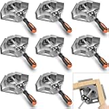 Right Angle Clamp, Housolution [8 PACK] Single Handle 90° Aluminum Alloy Corner Clamp, Clamps for Woodworking Adjustable Swing Jaw, Woodworking Tools Photo Frame Vise Holder