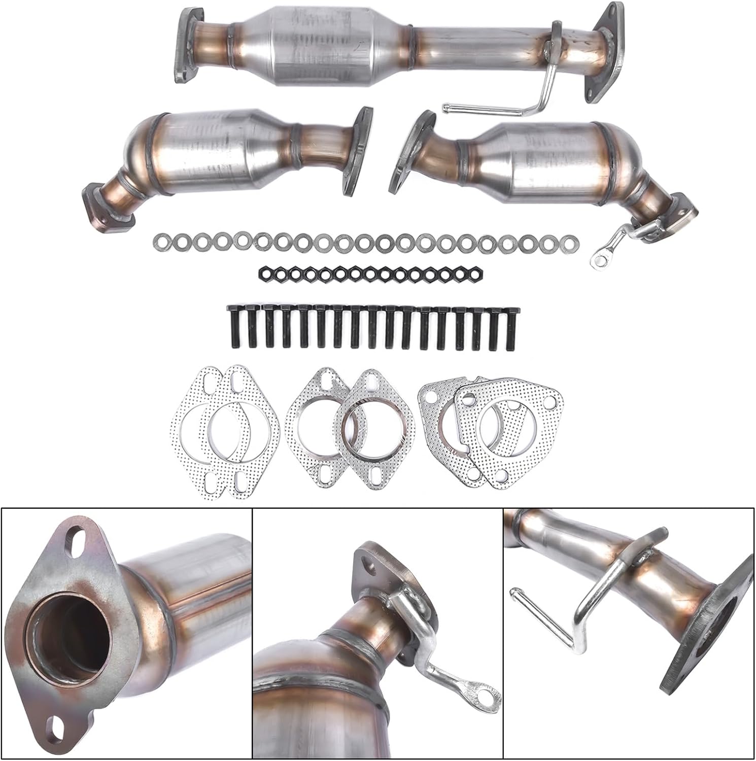 TEKKOAUTO 3Pcs Catalytic Converter Compatible with Buick Enclave Chevy Traverse GMC Acadia 16547 16548 16574 16709 16710 50457