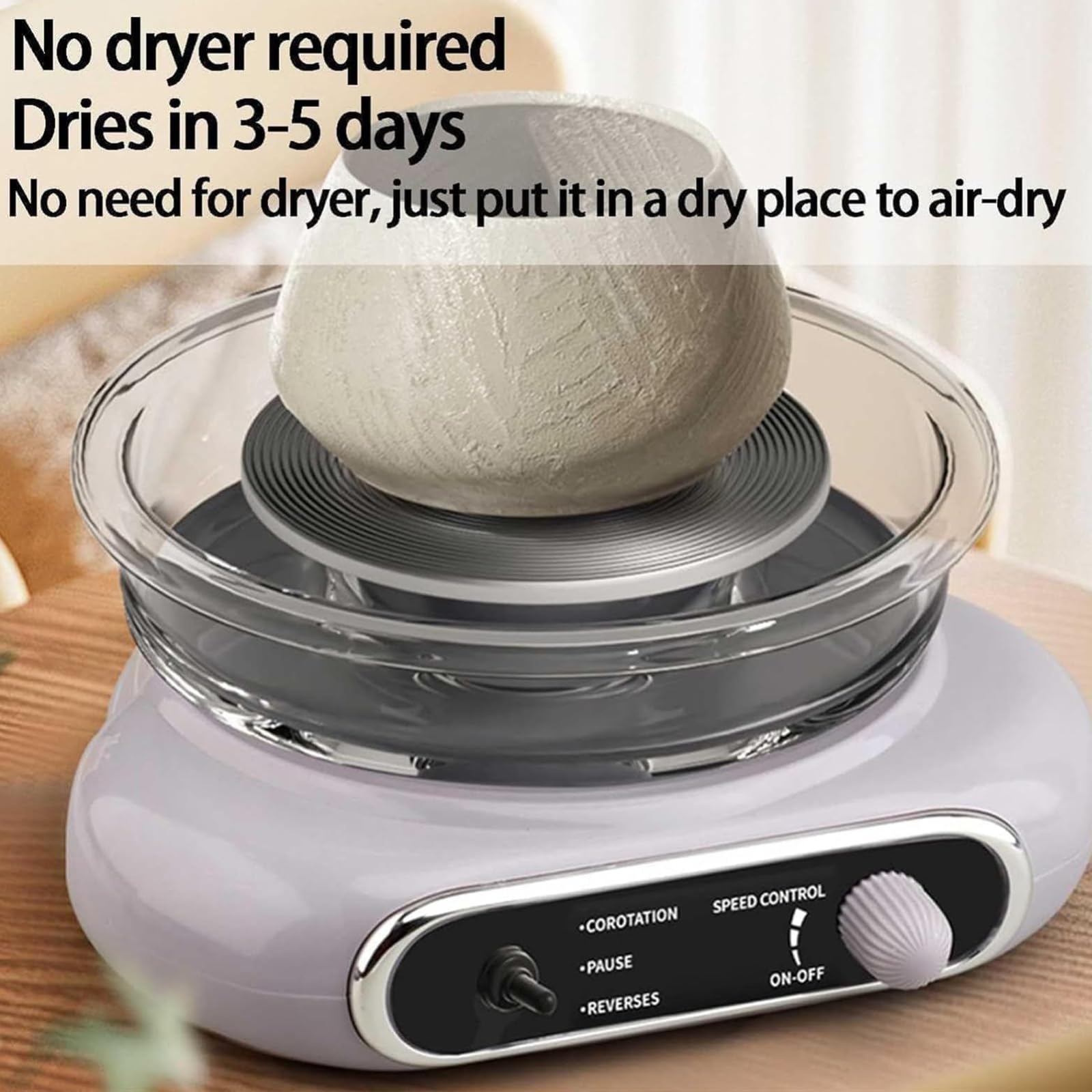 Rueda de Alfarero Eléctrica, Mini Torno de Alfarero con Set de Herramientas de Arcilla, Máquina de Modelado de Cerámica para Niños y Adultos, Kit de Cerámica DIY para Principiantes (Verde)