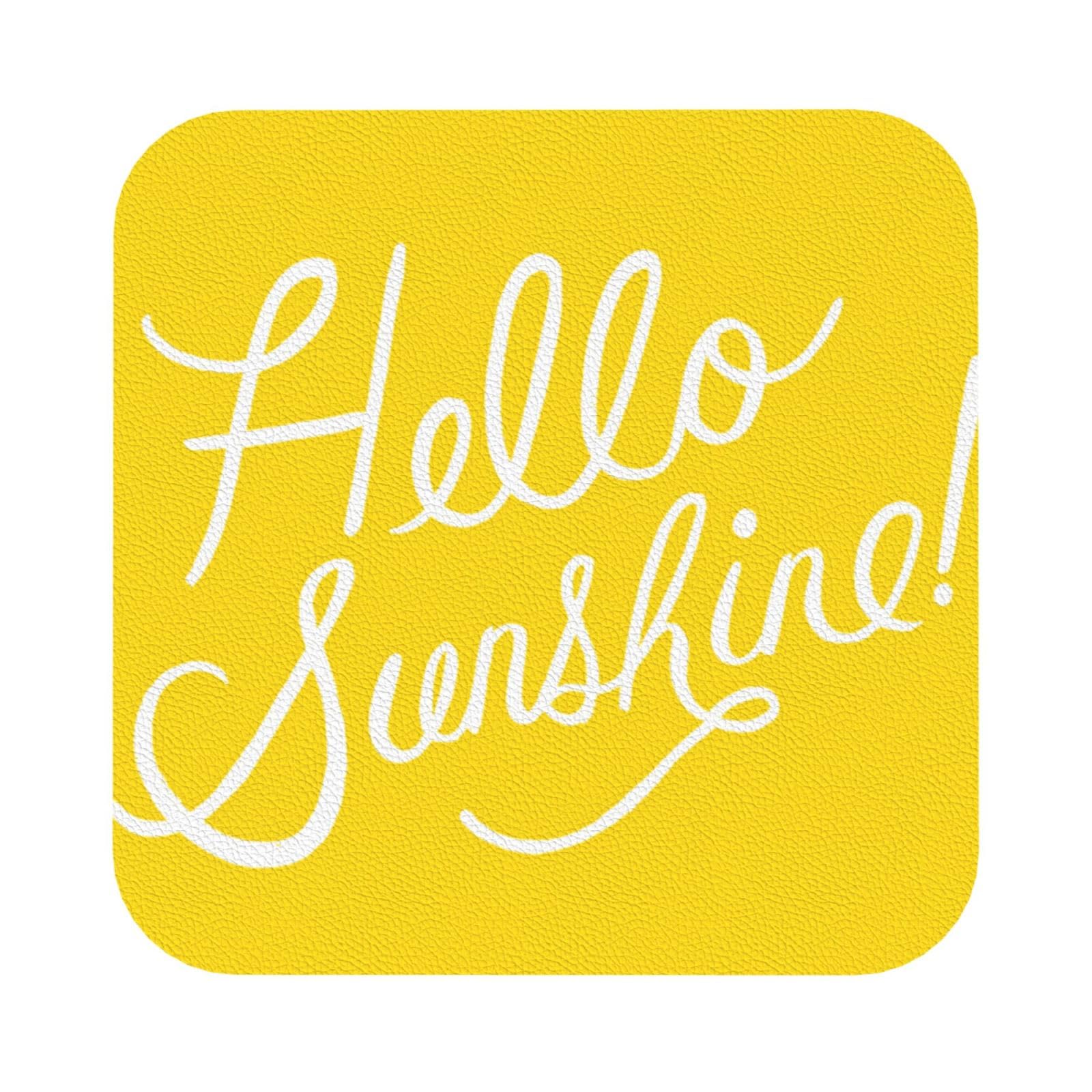 Goodlooking Hello Sunshine PU Leather Coasters Set of 6 Square Drink Coasters
