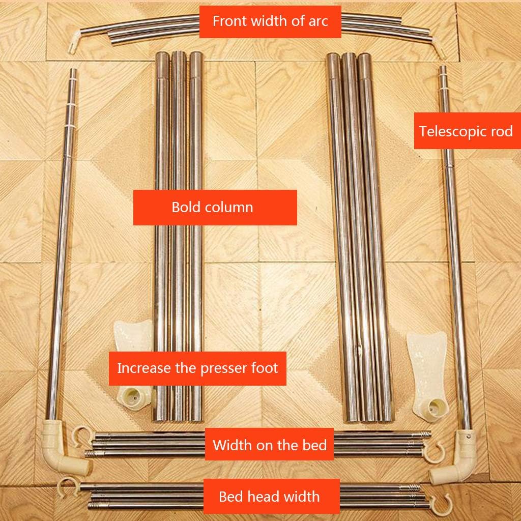 Mosquito net Princess Three-Sided Hole Sticking Bed Curtain Canopy net Mosquito net for Lady Bedroom Decoration Purple and Yellow Bedding (Type B 1.8 * 2.0m)