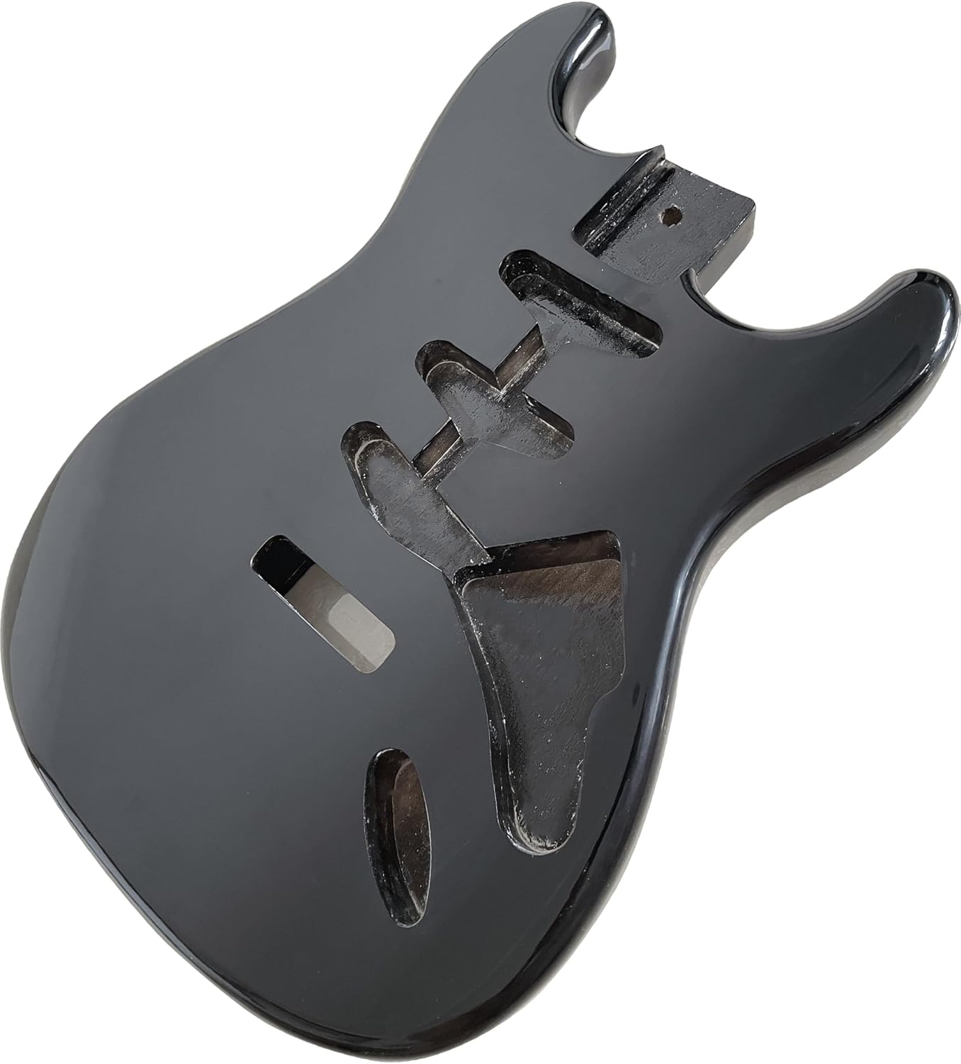 Unfinished Handcrafted Guitarr Body Alder wood Electric Guitarr Body DIY Parts Guitarr Barrel Replacement Parts for ST Style Guitarrs Black Glossy.