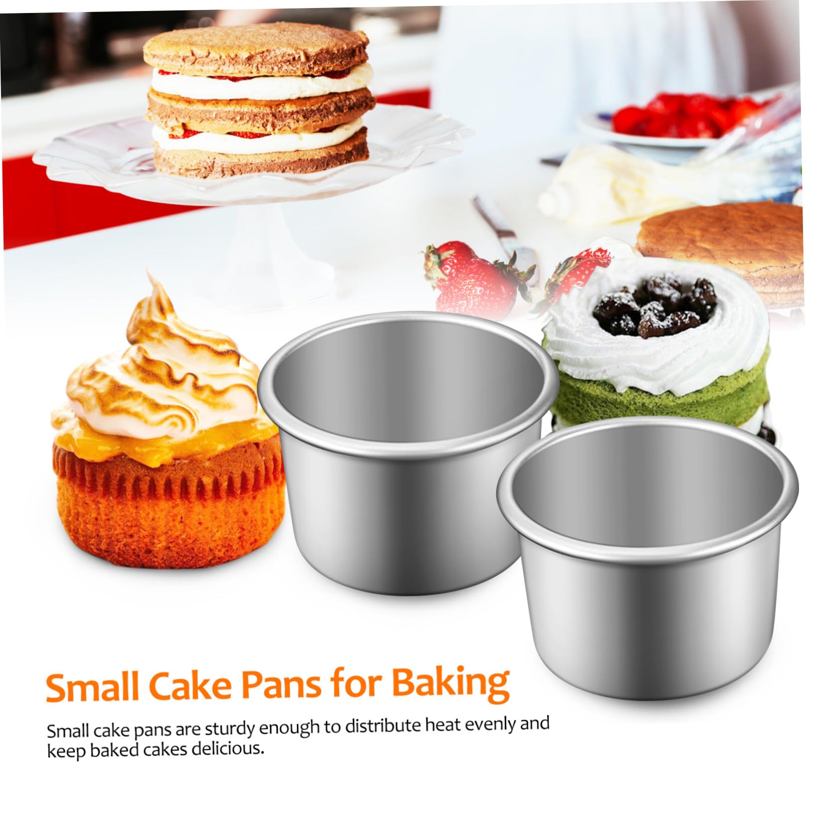 Toyvian 20 Pièces Moule à Gâteau Rond Petit Alliage Aluminium avec Fond Amovible Moules à Pâtisserie Antiadhésifs pour Cheesecakes Mousses et Gâteaux Denses Adaptés Cuisson Maison et