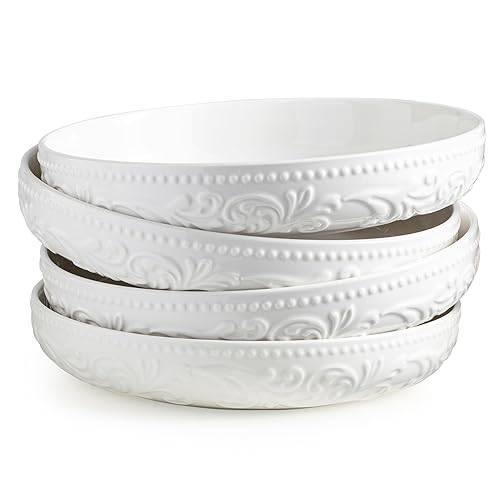 YHOSSEUN Ceramic Pasta Bowls Set of 4, 50 OZ Large