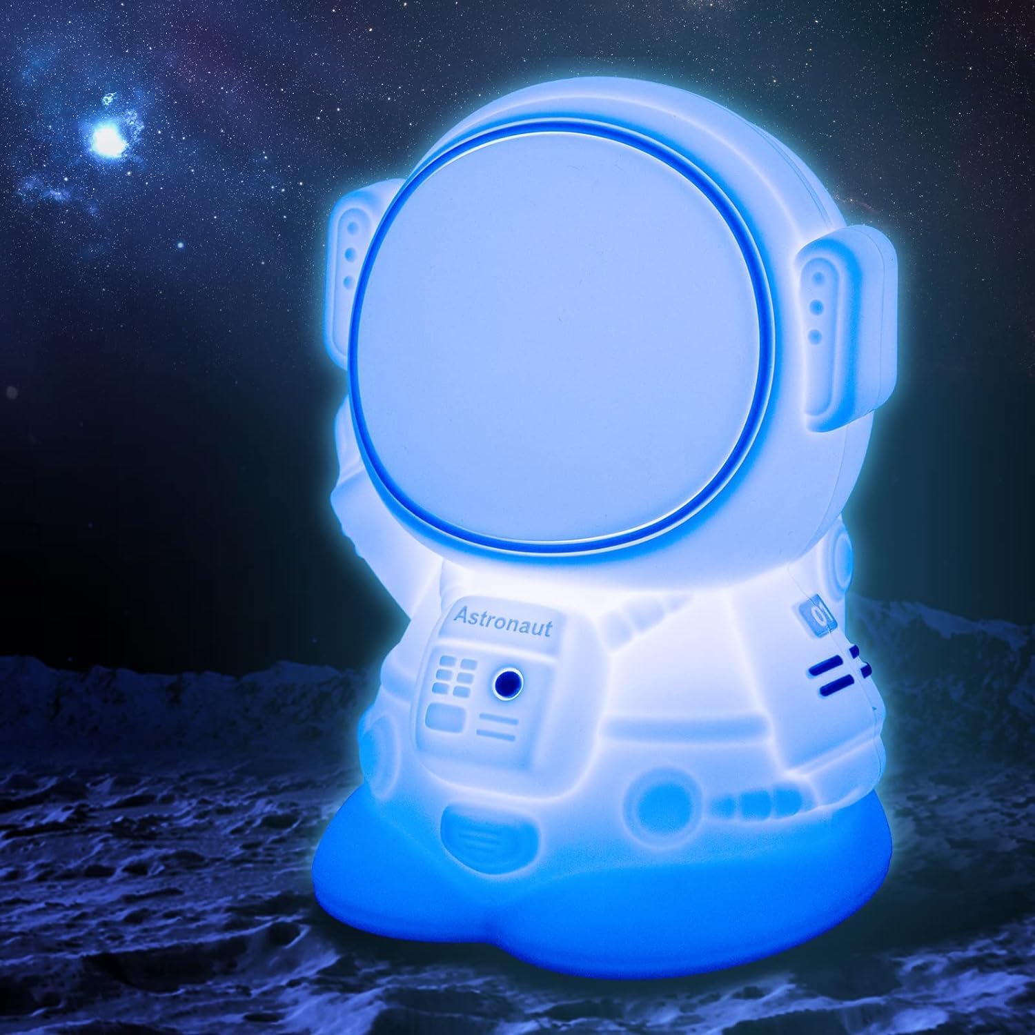 Luce notturna astronauta in silicone per bambini, lampada da tavolo ricaricabile USB che cambia colore, controllo touch, luce LED per camera da letto