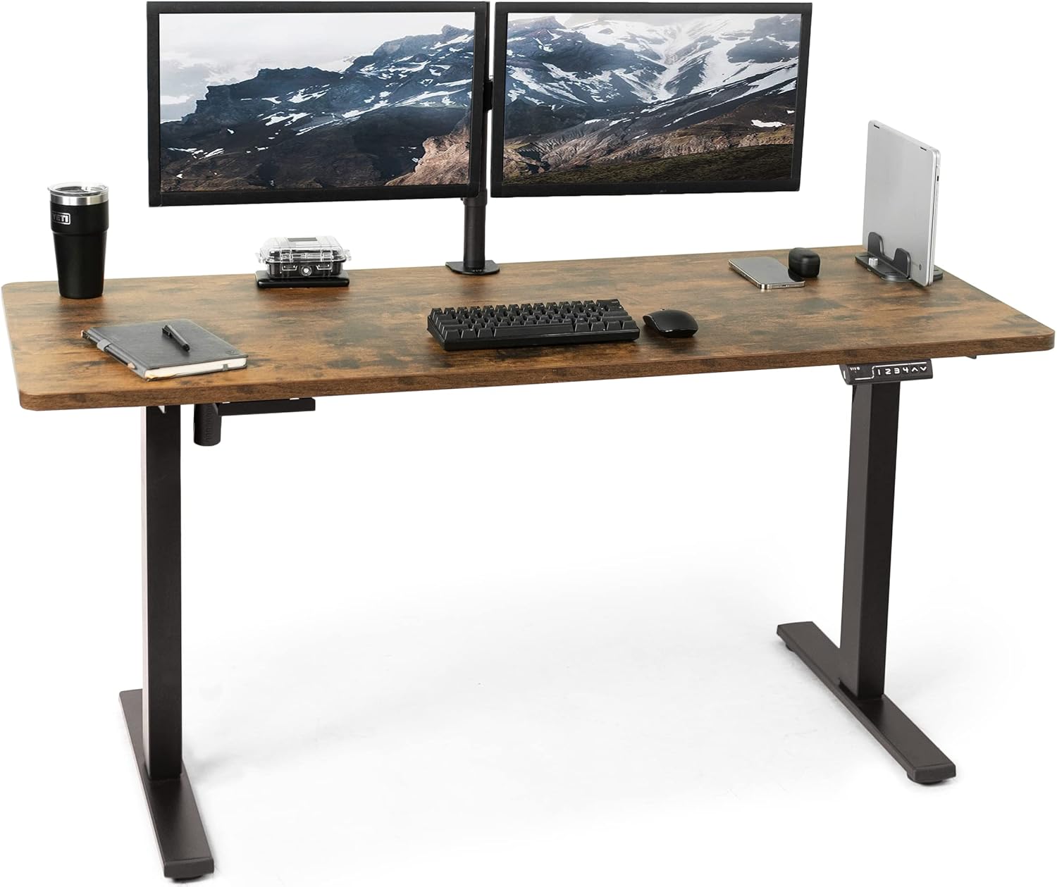 Amazon.com: VIVO Electric Height Adjustable 60 x 24 inch Memory Stand ...